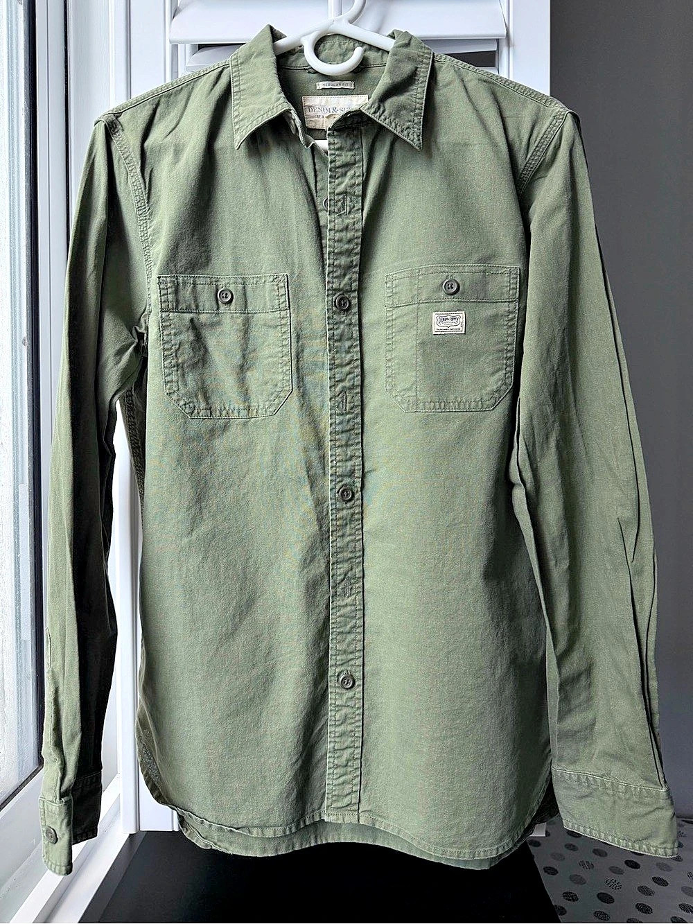 Denim & Supply Ralph Lauren Olive Green Military Utility Shirt Men's M